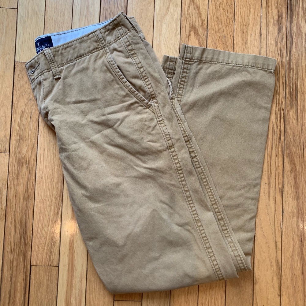American Eagle Dark Khaki Relaxed Straight Pants